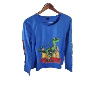Dinosaur Glow In The Dark T-Shirt - Boy’s Size XL - Blue - New
